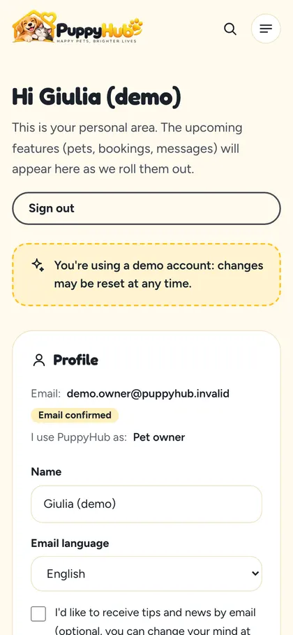 Your account